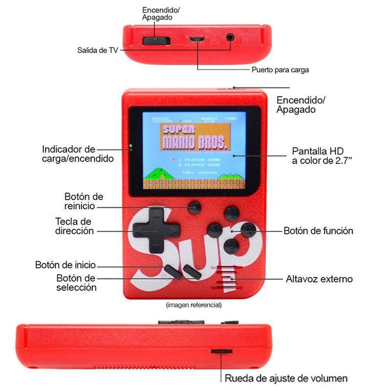 Consola Retro Portátil SUP® (400 juegos)